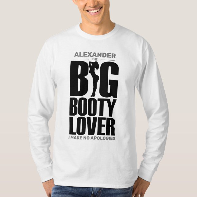 Camiseta FUNNY Big Booty Lover con el nombre Black on Light (Anverso)