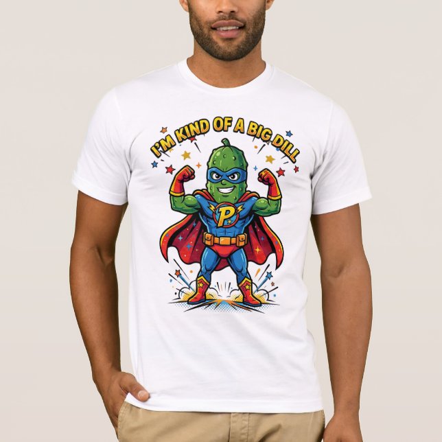 Camiseta Funny Big Dill Pickle Superhero Comic Graphic (Anverso)