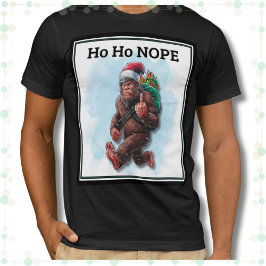 Camiseta Funny Big Foot Sasquatch Ho Ho Nope Navidades