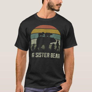 Camiseta Funny Big Sister Bear Shirts, Five Kid Cubs Sis Si