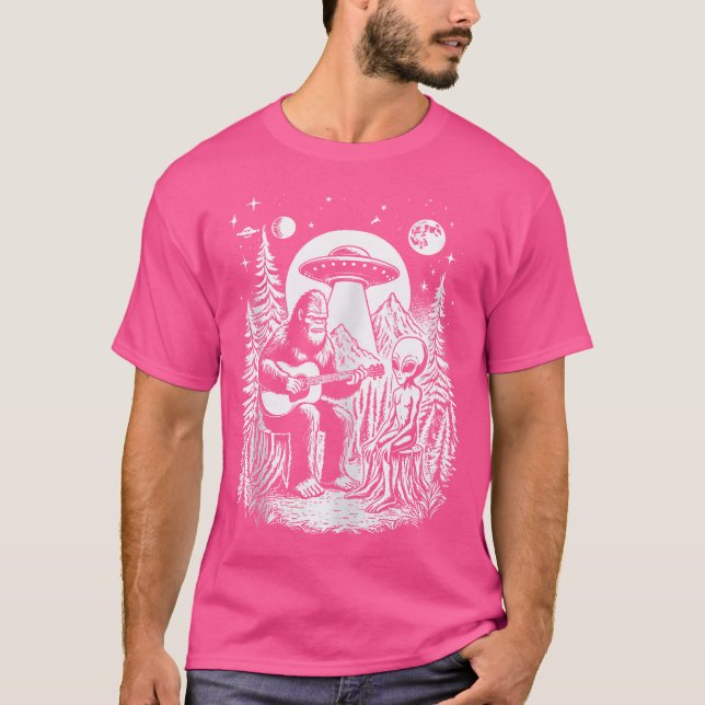 Camiseta Funny Bigfoot Alien Spaceship Big Foot Sasquatch A (Anverso)