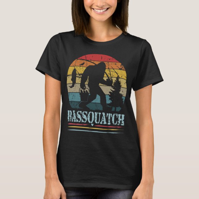 Camiseta Funny Bigfoot BASSQUATCH Bass Fishing Sasquatch Be (Anverso)