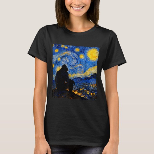 Camiseta Funny Bigfoot Graphic Van Gogh Style Sasquatch Sta (Anverso)