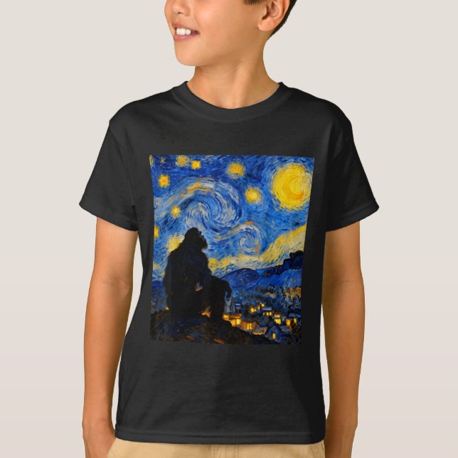 Camiseta Funny Bigfoot Graphic Van Gogh Style Sasquatch Sta (Anverso)