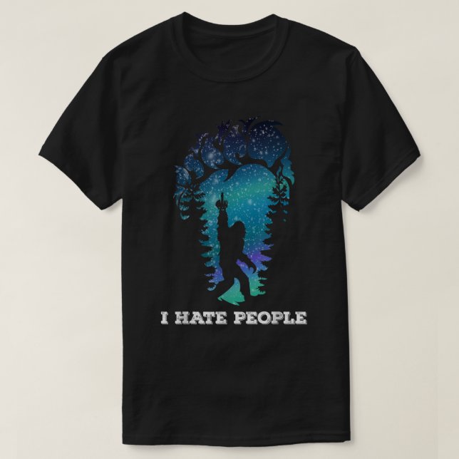 Camiseta Funny Bigfoot I Hate People Design (Diseño del anverso)