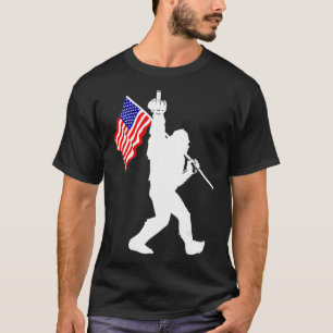 Camiseta Funny Bigfoot Middle Finger USA Bandera 4 De Julio