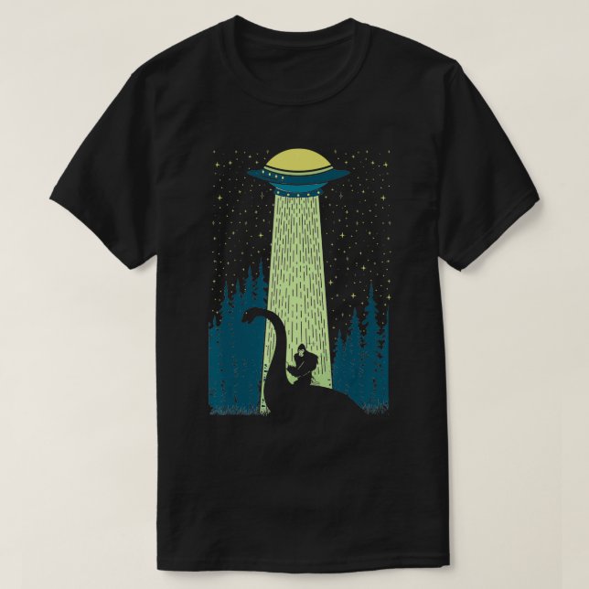 Camiseta Funny Bigfoot Riding Loch Ness Monster Nessie Sasq (Diseño del anverso)