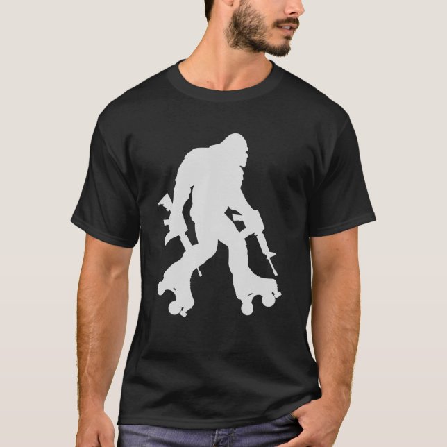 Camiseta Funny Bigfoot Roller Skating Sasquatch 70S 80S Ska (Anverso)