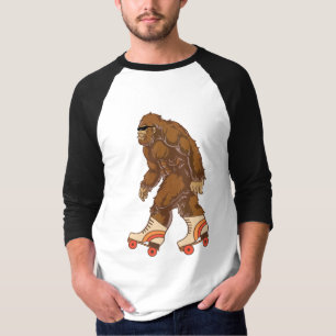 Camiseta Funny Bigfoot Roller Sking