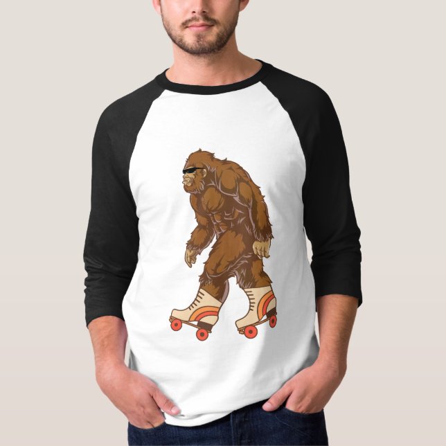Camiseta Funny Bigfoot Roller Sking (Anverso)