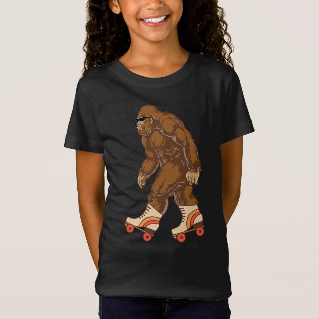 Camiseta Funny Bigfoot Roller Sking (Anverso)