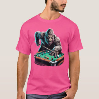 Camiseta Funny Bigfoot Sasquatch Billiards Pool Player Men