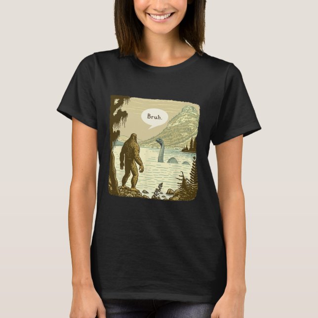 Camiseta Funny Bigfoot Sasquatch Loch Ness Monster Introver (Anverso)