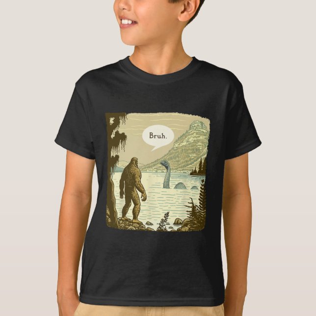 Camiseta Funny Bigfoot Sasquatch Loch Ness Monster Introver (Anverso)