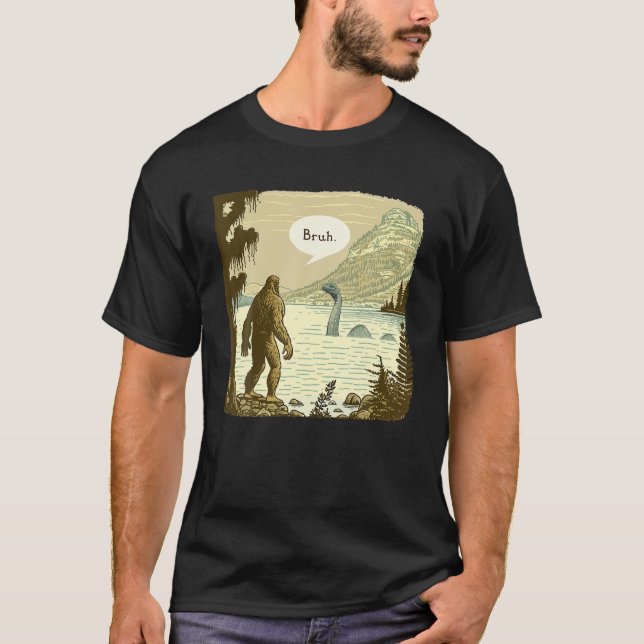Camiseta Funny Bigfoot Sasquatch Loch Ness Monster Introver (Anverso)
