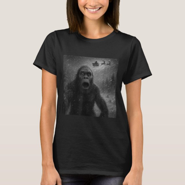 Camiseta Funny Bigfoot Sasquatch Selfie Santa Claus Xmas Ch (Anverso)