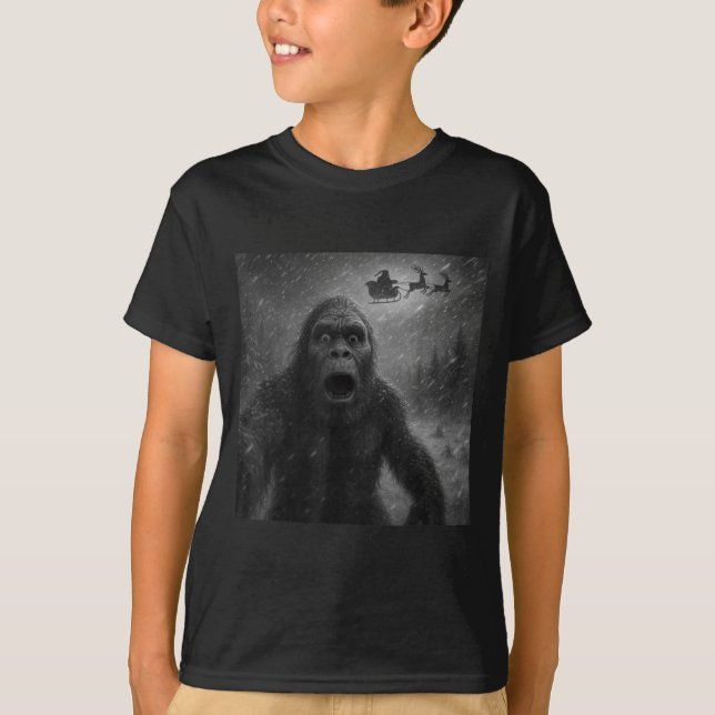 Camiseta Funny Bigfoot Sasquatch Selfie Santa Claus Xmas Ch (Anverso)