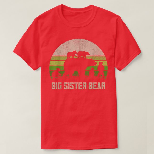 Camiseta Funny Biggest Sister Shirts, 5 Cub Kids Sis Big Si (Diseño del anverso)
