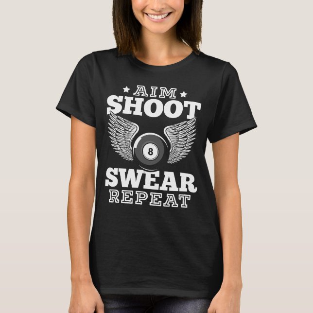 Camiseta Funny Billard Retro 8 Ball diciendo (Anverso)