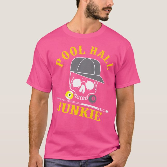 Camiseta Funny Billiard Pool Hall Junkie (Anverso)
