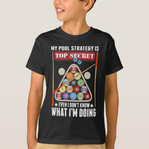 Camiseta Funny Billiard Strategy Cue Snooker Pool Player