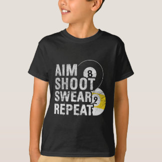 Camiseta Funny Billiards Aim Shoot Swear