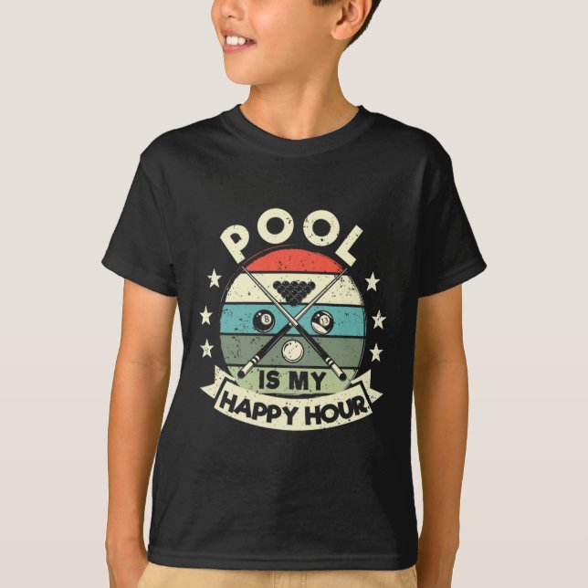 Camiseta Funny Billiards Player Billard 8 ll Pool Is My Hap (Anverso)