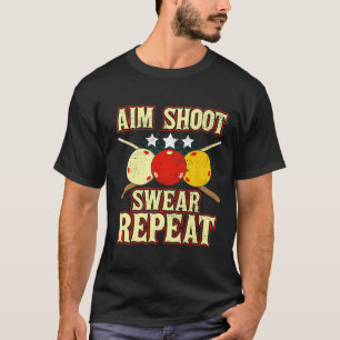 Camiseta Funny Billiards Player Rutina Aim Shoot Swear Rep
