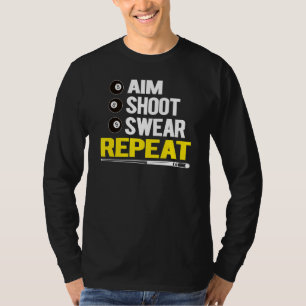 Camiseta Funny Billiards Pool Jugadores Apuntan A Disparar