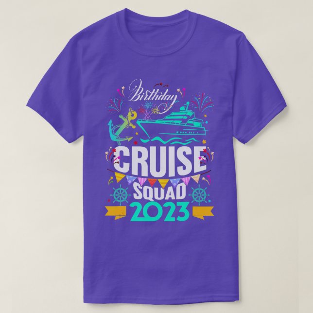 Camiseta Funny Birthday Cruise Squad 2023 Fiesta de vacacio (Diseño del anverso)