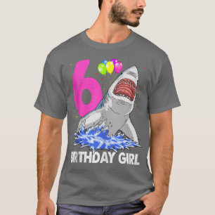Camiseta Funny Birthday Girl 6 Shark s Women Celebration Gi