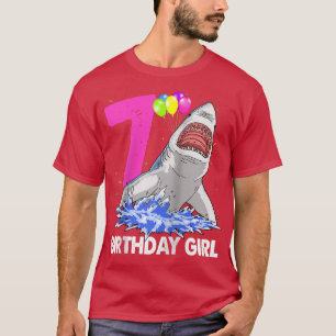 Camiseta Funny Birthday Girl 7 Shark s Women Celebration Gi