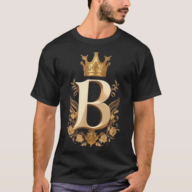 Camiseta Funny Birthday Queen B - Letter B And Crown (bee)  (Anverso)