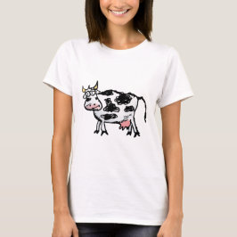 Camiseta Funny Black and White Cow Personalizado