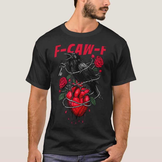 Camiseta Funny Black Bird F-caw-f Anti Valentines Day Singl (Anverso)