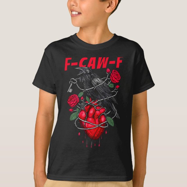 Camiseta Funny Black Bird F-caw-f Anti Valentines Day Singl (Anverso)