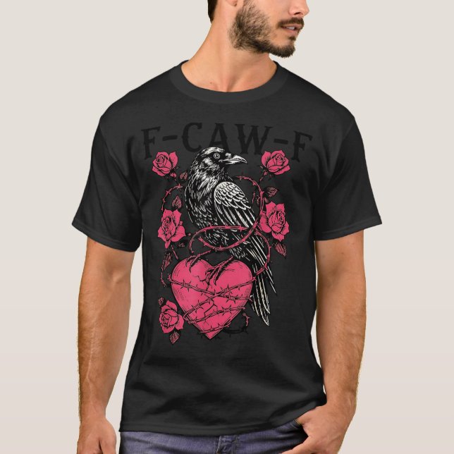 Camiseta Funny Black Bird F-caw-f Anti Valentines Day Singl (Anverso)