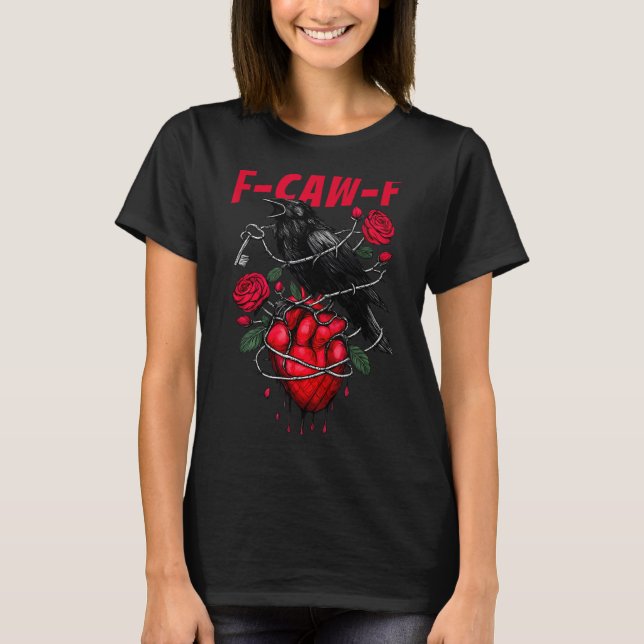 Camiseta Funny Black Bird F-caw-f Anti Valentines Day Singl (Anverso)