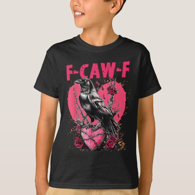 Camiseta Funny Black Bird F-caw-f Anti Valentines Day Singl (Anverso)