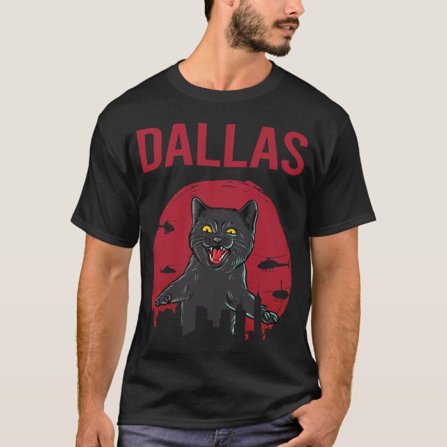 Camiseta Funny Black Cat Dallas (Anverso)
