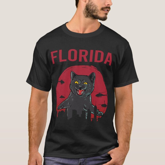 Camiseta Funny Black Cat Florida (Anverso)