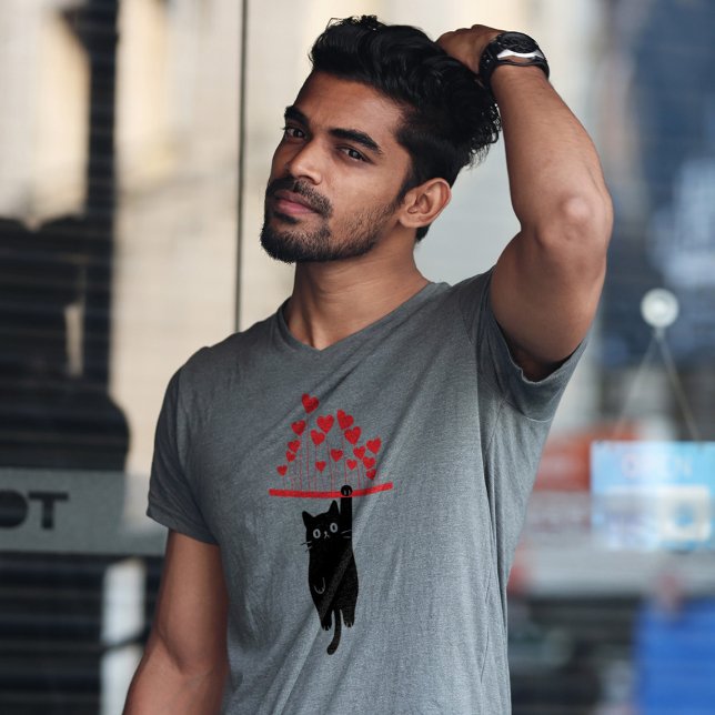 Camiseta Funny Black Cat Hanging Out Valentine's Day (Subido por el creador)