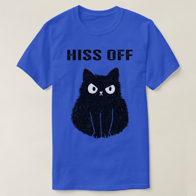 Camiseta Funny Black Cat Hiss Off Meow Cat  (Diseño del anverso)