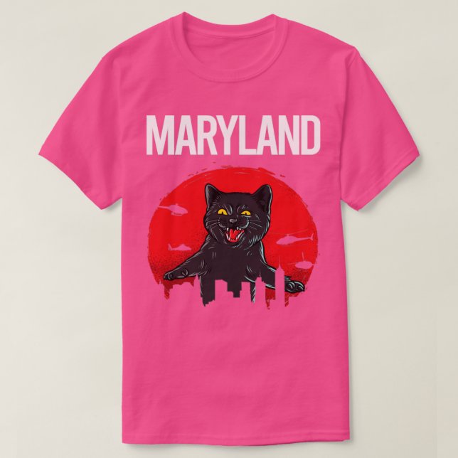 Camiseta Funny Black Cat Maryland (Diseño del anverso)