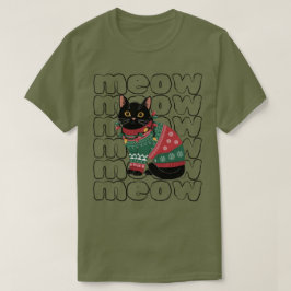 Camiseta Funny Black Cat Navidades