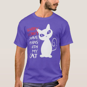 Camiseta Funny Black Cat  Sorry I Can't I Have Plans with m