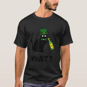 Camiseta Funny Black Cat St Patricks Day Pattys Day Cat Wh