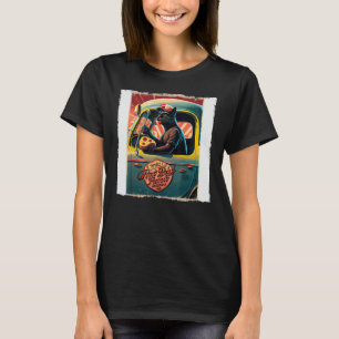 Camiseta Funny Black Cat Truck Driver Perros calientes para