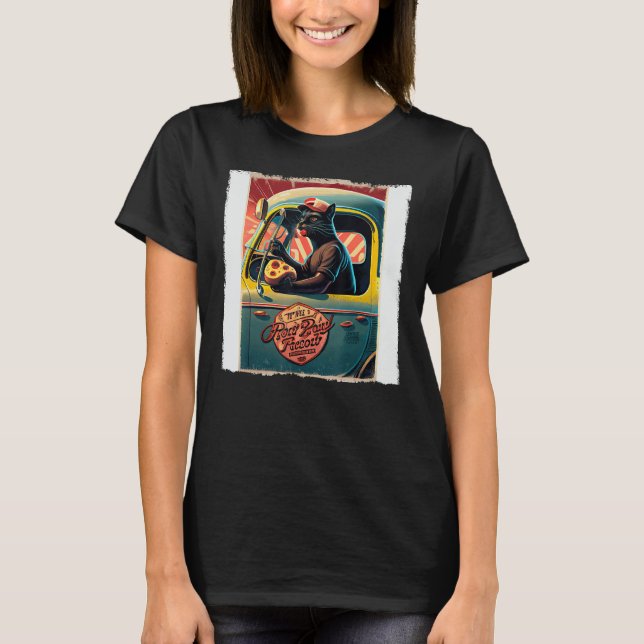 Camiseta Funny Black Cat Truck Driver Perros calientes para (Anverso)