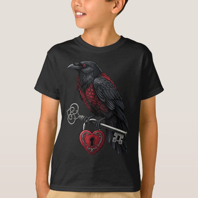 Camiseta Funny Black Crow Black Bird Funny Crow Valentines  (Anverso)